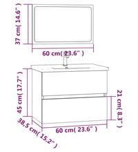 2-tlg. Badmöbel-Set Braun Eichen-Optik Holzwerkstoff