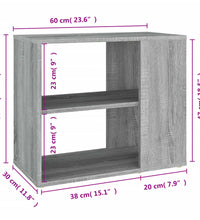 Beistelltisch Grau Sonoma 60x30x50 cm Holzwerkstoff