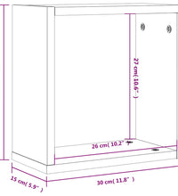 Würfelregale 6 Stk. Grau Sonoma 30x15x30 cm