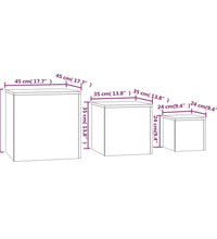 Beistelltische 3 Stk. Räuchereiche Holzwerkstoff