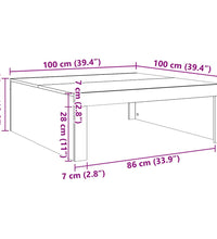 Couchtisch Grau Sonoma 100x100x35 cm Holzwerkstoff
