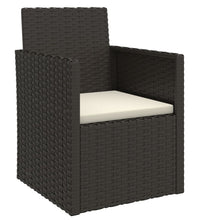 4-tlg. Garten-Lounge-Set mit Kissen Poly Rattan Schwarz