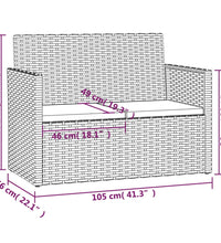 4-tlg. Garten-Lounge-Set mit Kissen Poly Rattan Schwarz
