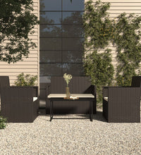4-tlg. Garten-Lounge-Set mit Kissen Poly Rattan Schwarz