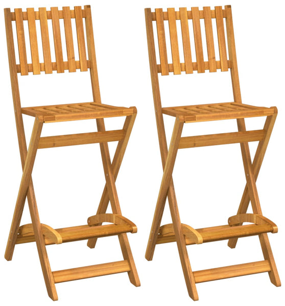 Garten-Barhocker 2 Stk. Klappbar Massivholz Akazie