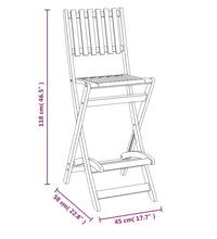 Garten-Barhocker 2 Stk. Klappbar Massivholz Akazie