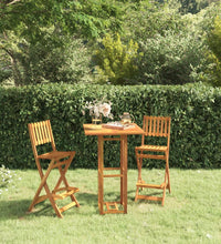 3-tlg. Gartenbar-Set Massivholz Akazie