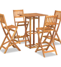 5-tlg. Gartenbar-Set Massivholz Akazie
