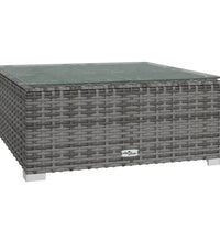 9-tlg. Garten-Lounge-Set mit Auflagen Poly Rattan Grau