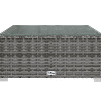 9-tlg. Garten-Lounge-Set mit Auflagen Poly Rattan Grau