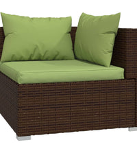 8-tlg. Garten-Lounge-Set mit Kissen Poly Rattan Braun