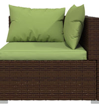 8-tlg. Garten-Lounge-Set mit Kissen Poly Rattan Braun