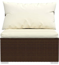 7-tlg. Garten-Lounge-Set mit Kissen Poly Rattan Braun