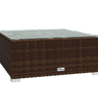 7-tlg. Garten-Lounge-Set mit Kissen Poly Rattan Braun