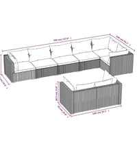 8-tlg. Garten-Lounge-Set mit Kissen Grau Poly Rattan