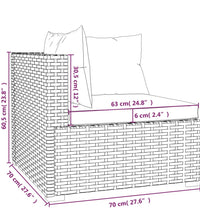 10-tlg. Garten-Lounge-Set mit Kissen Braun Poly Rattan