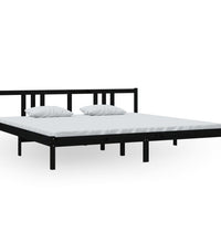 Massivholzbett Schwarz 200x200 cm