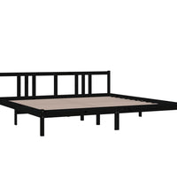Massivholzbett Schwarz 200x200 cm