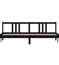 Massivholzbett Schwarz 200x200 cm
