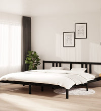 Massivholzbett Schwarz 200x200 cm