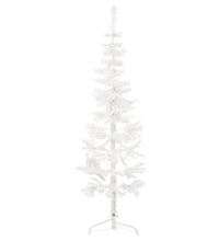 Künstlicher Halb-Weihnachtsbaum mit Ständer Schlank Weiß 120 cm