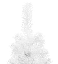 Künstlicher Halb-Weihnachtsbaum mit Ständer Schlank Weiß 120 cm