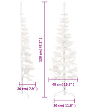 Künstlicher Halb-Weihnachtsbaum mit Ständer Schlank Weiß 120 cm