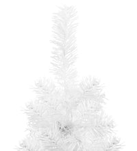 Künstlicher Halb-Weihnachtsbaum mit Ständer Schlank Weiß 180 cm