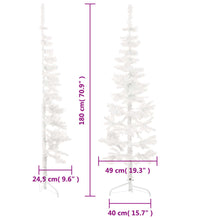 Künstlicher Halb-Weihnachtsbaum mit Ständer Schlank Weiß 180 cm