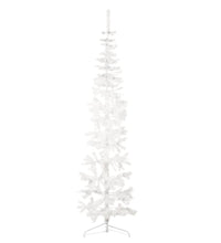 Künstlicher Halb-Weihnachtsbaum mit Ständer Schlank Weiß 240 cm