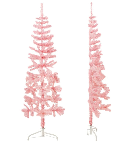 Künstlicher Halb-Weihnachtsbaum mit Ständer Schlank Rosa 180 cm