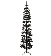 Künstlicher Halb-Weihnachtsbaum Ständer Schlank Schwarz 180 cm