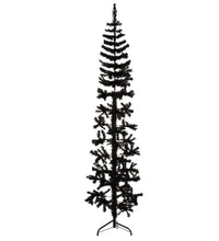 Künstlicher Halb-Weihnachtsbaum Ständer Schlank Schwarz 240 cm