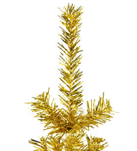 Künstlicher Halb-Weihnachtsbaum mit Ständer Schlank Gold 150 cm