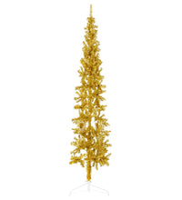 Künstlicher Halb-Weihnachtsbaum mit Ständer Schlank Gold 180 cm