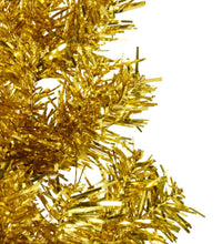 Künstlicher Halb-Weihnachtsbaum mit Ständer Schlank Gold 210 cm