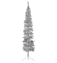 Künstlicher Halb-Weihnachtsbaum Ständer Schlank Silbern 210 cm