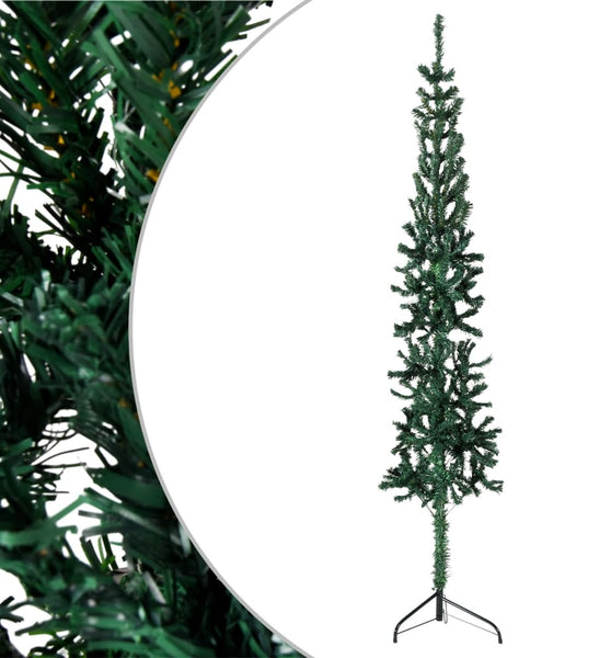 Künstlicher Halb-Weihnachtsbaum mit Ständer Schlank Grün 120 cm