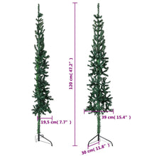 Künstlicher Halb-Weihnachtsbaum mit Ständer Schlank Grün 120 cm