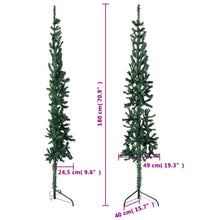 Künstlicher Halb-Weihnachtsbaum mit Ständer Schlank Grün 180 cm