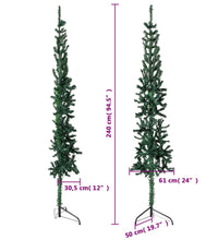 Künstlicher Halb-Weihnachtsbaum mit Ständer Schlank Grün 240 cm