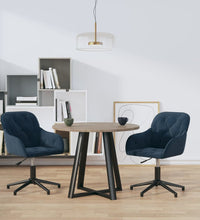 Esszimmerstühle 2 Stk. Drehbar Blau Samt