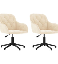 Esszimmerstühle 2 Stk. Drehbar Creme Samt