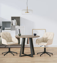 Esszimmerstühle 2 Stk. Drehbar Creme Samt