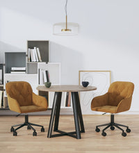 Esszimmerstühle 2 Stk. Drehbar Braun Samt