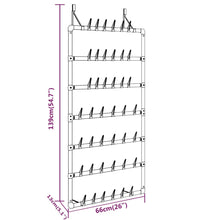 Hängender Schuhe-Organizer Silbern 66x13x139 cm