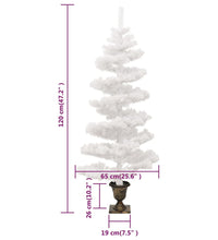 Spiral-Weihnachtsbaum mit Beleuchtung und Topf Weiß 120 cm