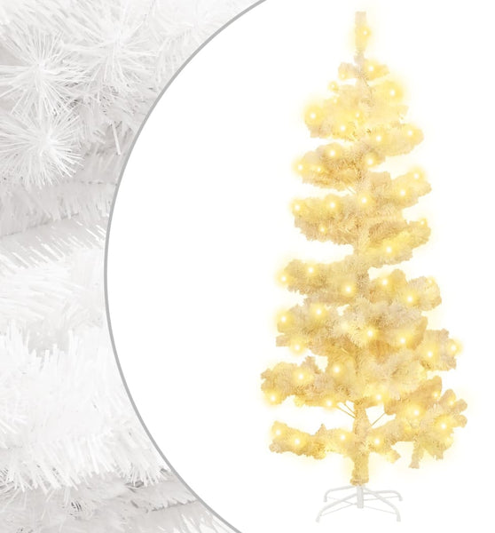 Spiral-Weihnachtsbaum mit Beleuchtung und Ständer Weiß 180 cm