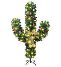 Weihnachtsdeko Kaktus mit Ständer und LED Grün 150 cm PVC