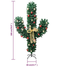 Weihnachtsdeko Kaktus mit Ständer und LED Grün 180 cm PVC